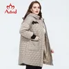 Astrid Bahar Varış Kadın Ceket Artı Boyut Orta Uzunluk Stil Dış Giyim Yüksek Kalitesi A Hood Kadın Giysileri AM-3511 201127