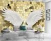 Niestandardowe luksusowe tapety 3D nowoczesne mural 3d tapety Wykwintne białe skrzydła salon sypialnia WallCovering HD 3d tapety