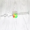 Narghilè 10mm 14mm Punte al quarzo per nettare di vetro con clip Keck Contenitore in silicone da 5 ml Tubo per nettare di recupero fumo