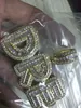 Collana con ciondolo con lettere personalizzate Baguette 14K, nome CZ, catena con ciondolo in zircone, gioielli regalo per uomo e donna2496