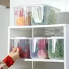 Förvaringsflaskor burkar transparent kylskåp färskt box med lock stora kapacitet grönsaker och frukttätad plastbehållare1