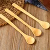 19 * 3cm Handmade natural Sopa de Bambu Sorvete Longo Colheres de Casamento Festa Home Cozinha Jantar Bar Bar