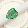 6pcs/lot New napkin ring metal green turtle leaf napkin buckle Christmas party wedding napkin ring desktop decoration 201120