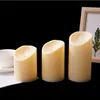 Pack of 3 Remote Control Moving Wick LED Flameless Candles , Flickering Battery Operated Pillar With Realistic Flame 211222