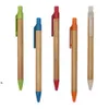 Kraft Paper Ballpoint Pens Stick Pen Press Tube Stationery Writing Supplies RRB13445