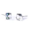 Vrouwen Crystal Cube Stud -oorbellen Sterling Silver Red Black Diamond Ear Rings Fashion Jewelry Will en Sandy Cadeau