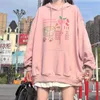 Manga comprida com capuz moletom primavera outono solto kawaii hoodie casual plus size roupas femininas moda 211222