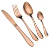 Stainless steel Gold Flatware Sets Spoon Fork Knife Tea Spoons Dinnerware Set Kitchen Bar Utensil 4 Style LLD12865