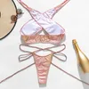 In x sexy roze slang bikini's 2020 Mujer Halter Swimsuit vrouwelijke dames string badmode vrouwen badkleding biquini zwempak T200708