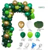 Party Decoration Jungle Theme Dekorativ Ballong Chain Set Water Duck Blue Dark Green Forest Series WH0516