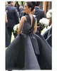 Kantar czarny sukienki druhny długość kostki kulki ogrodowy gość gościnna sukienka elegancka satynowa łowcy pokojówka honorowe sukienki plus size formalne okazję do noszenia al8492