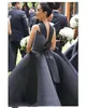 Halter preto vestidos de dama de honra comprimento do tornozelo vestido de baile jardim vestido de festa de casamento elegante laço de cetim vestidos de dama de honra plus size ocasião formal desgaste AL8492