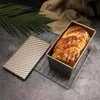 Rectangular Loaf Pan Carbon Steel Non-stick Bellows Cover Toast Box Mold Bread Mold Eco-Friendly Baking Tools for Cakes 201023