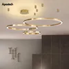 Chandeliers Modern Ring Brass Color Ceiling Suspension Lamp El Lobby Hanging Lights Living Room Bedroom Kitchen Lamps