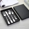 Four-piece Stainless Steel Cutlery Set Western Steak Cutlery Meal Knife Fork Spoon Gift Box Home Dinning Kitchen Restaurant Supplies YL0053