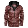 Men's Jackets Luxury Winter Leather Coat Men Stand Collar Fashion Outdoor Windbreaker Jacket Solid Zipper Imitation Fur Mens G31