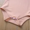 赤ちゃんガール服セット新生児幼児フリルソリッドロンパースボディスーツボウパンツ衣装幼児新生服子供服2582 Q2