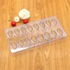 Molde de chocolate de policarbonato en forma de loto 3D PC Molde de barra de caramelo Fabricante de bricolaje Molde de plástico para hornear Herramientas de pastelería para hornear T200703