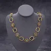 Designer de luxo jóias mulheres colar carta pingente colares com cor diamantes bronze retro pulseiras ouro correntes grossas fashio254q