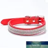 XS / S / M / L Collars Bling Rhinestone Dog Collars PAP PU Lederen Crystal Diamond Puppy Pet Collar en riemen voor hondenaccessoires