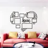 3D Acryl DIY Bild Wandaufkleber 10 Stück Liebe Fotorahmen Set Collage Satin Schwarz Galerie Wandtattoos Poster Home Decorativ 201211