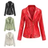 New Women Leather Jacket and Coats Turn-down Collar Zippers Plus Size Leather Jacket High Quality Faux Leather Fashion Female LJ201012