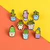 Potted Plant Series Pins Dos Desenhos Animados Cacto Broche Personalidade Originalidade Adorável Distintivo Acessórios Ornamentos Nova Chegada 1 5BL M2