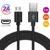 USB 2A Typ C Kabel Laddningssladd Micro USB För Samsung Xiaomi Huawei Smart Phone Laddarkabel Hållbara kablar för iPhone 14 13 12 11 i OPP-väska