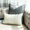 Luxe gooien sofa kussen decoratief Nordic elegant hoofdkussen voor stoel bed 30 * 45 * 50 zwart gouden zebra plaid 220309