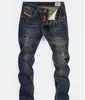 Biker Jeans man Moto Denim Men Fashion Brand Designer Ripped Distressed Joggers Washed Pleated motorcycle Jeans Pants Black Blue