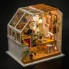 Robotime Dropshipping DIY Dollhouse Miniature with Light Doll House Furniture Wooden Dollhouse Kits Gift Toys for Children LJ200909