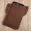 Atualizar New Men Couro Vintage pacote de cintura Saco Clip de cinto de telefone estojo de viagem Caminhadas celular Mobile Phone Caso Belt Pouch Bolsa