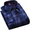 Otoño Invierno para hombre de manga larga a cuadros cálido grueso forro polar camisa de moda suave camisa de franela informal más el tamaño grande L 6XL LJ200925