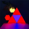 RGB colorido triângulo lâmpada quântica 6 pcs lâmpada conduzida lâmpada modular toque sensível à noite luzes de luz de controle remoto