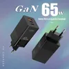 GaN 65W電源USB Cチャージャ配信3.0 MOSFET（スーパーシリコン）技術、USB Cラップトップ/スマートフォンなどのUSB-C電源