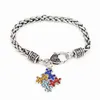 Charm Bracelets Fashion Women & Bangles Alloy Enamel Autism Awareness Piece Autistic Bracelet Girl Jewelry #131