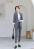 Pontas de duas peças femininas Moda Ladies Pant Suits For Women Business Grey Blazer e Jacket Sets Styles de uniforme de trabalho elegante1