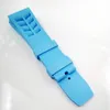 25mm Baby Blue Watch Band 20mm Folding Clasp Rubber Strap For RM011 RM 50-03 RM50-01291m