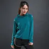 Gymkläder Ranberone Kvinnors långärmad T-shirt Sweater Tunn Andningsbar Fitness Sportkläder Solid Färg Hooded Storlek S-2XL Kläder1