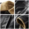 Männer Winter Warme Casual Marke Leder Parkas Herbst Winddicht Fleece Dicken Mantel Mode Pelz Kragen Männer Jacke 201127