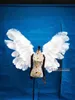 Zaprojektowany na zamówienie Luksusowy White Black Ostrich Angel Feather skrzydła na wystawę samochodową Wedding Party Wyświetla rekwizyty strzelanie