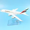 FREE SHIPPING Air Emirates Airlines Airplane Model Airbus 380 Airways Alloy Metal Plane Model w Stand Aircraft -039 LJ200928