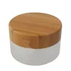 Pots en verre mat de 15 g avec couvercle en bambou, pots de crème en verre de 15 ml avec couvercles en bambou expédition rapide LX3650