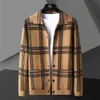 Men's Sweaters 2021 Autumn Knitted Cardigan Sweater Casual Fashion Clothes Youth Plaid Jacket