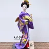 30cm Kawaii Japanese Lovely Geisha Figurines dolls with beautiful kimono New house office decoration Miniatures birthday gift 201212