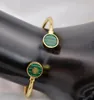 Real Gold Plated Lapis Lazuli Malachite Shell 브랜드 브레이슬릿 Bracelets 뱅글 커프 레터 페이션 Girl9135136