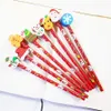 30 pc's/lot kawaii kerstpotlood houten potlood met gum cartoon potloden creatief briefpapier kinderen student potlood t200107