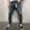 Mens jeans moda rasgado jeans skinny homens hip hop calças jean marca macho slim denim calças streetwear cala masculina d25 201117