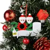 35cm Santa Claus Christmas Tree Quarantine Decorations Customized Gifts Survivor Family 2-7 Ornament Snowman Pendant with Face Mask DHL