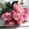 30 sztuk / partia Dekoracje Ślubne Prawdziwe Dotykowe Materiał Sztuczne Kwiaty Rose Party Decoration Fałszywe Jedwabne Peonia Kwiat Single Stem Flowers